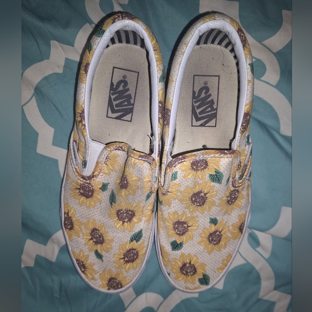 Vans Sunflower Slip-On Shoes - Yellow